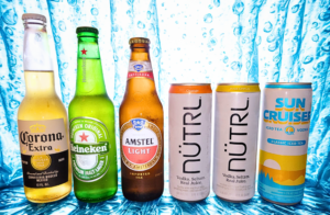 Amstel Light - 6 
Heineken - 6 
Corona - 6 
Sun Cruiser Vodka Tea (GF) - 7.50 
Nutrl Vodka Orange or Pineapple (GF) - 7.50